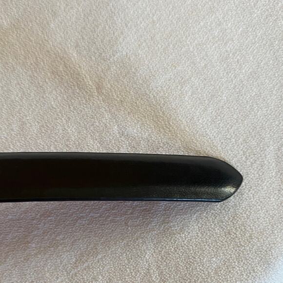 Nanette Lepore Cherry Red 3/4” Wide Belt Reversible to Black Silver Buckle 34” L - Picture 5 of 8